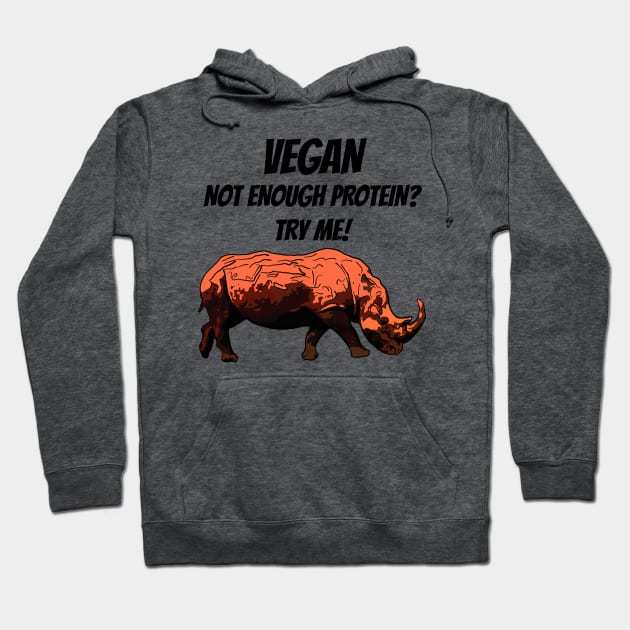 Funny Vegan Rhino Hoodie by ardp13